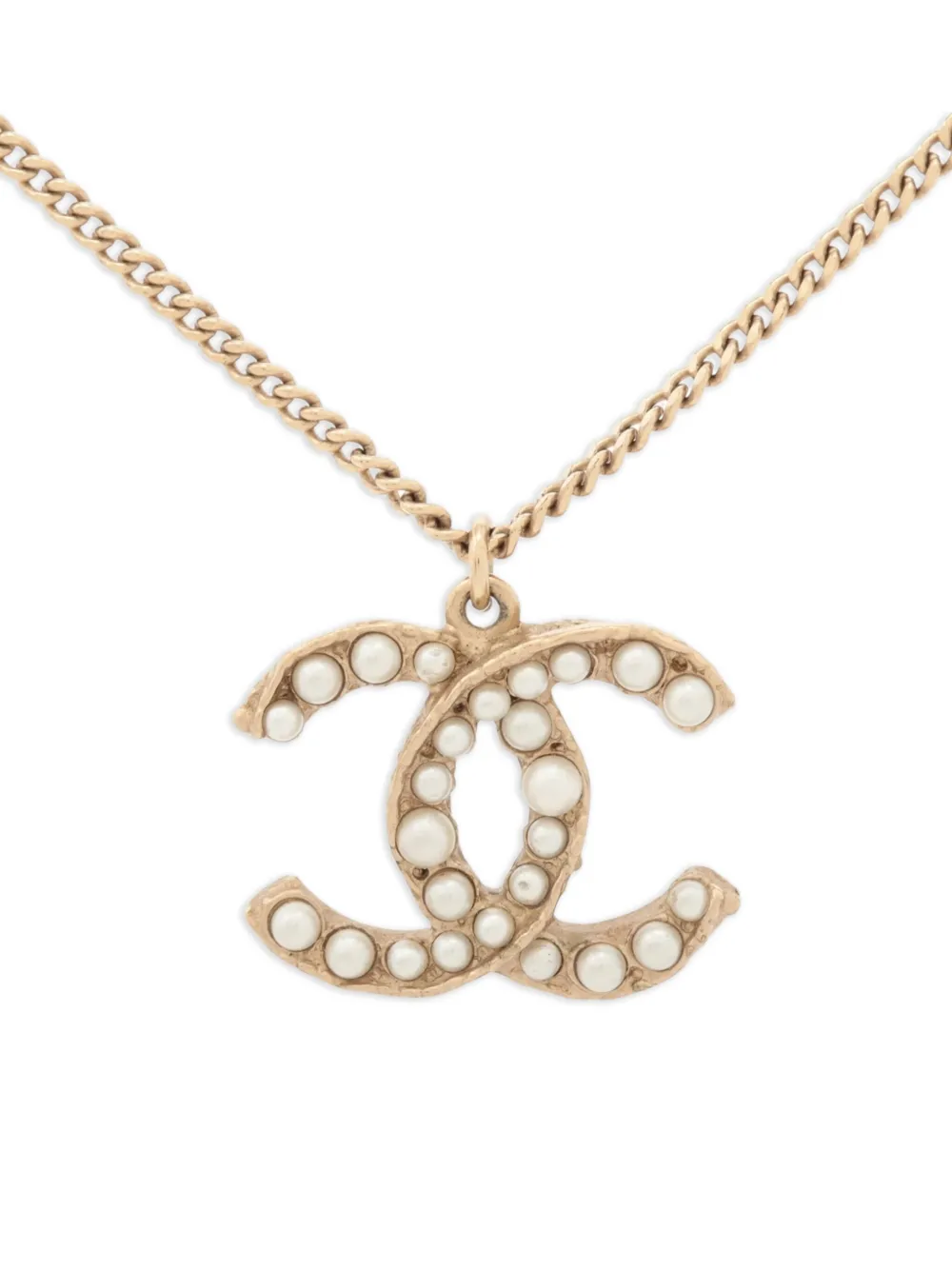 CHANEL Pre-Owned 2011 logo-shaped necklace - Oro