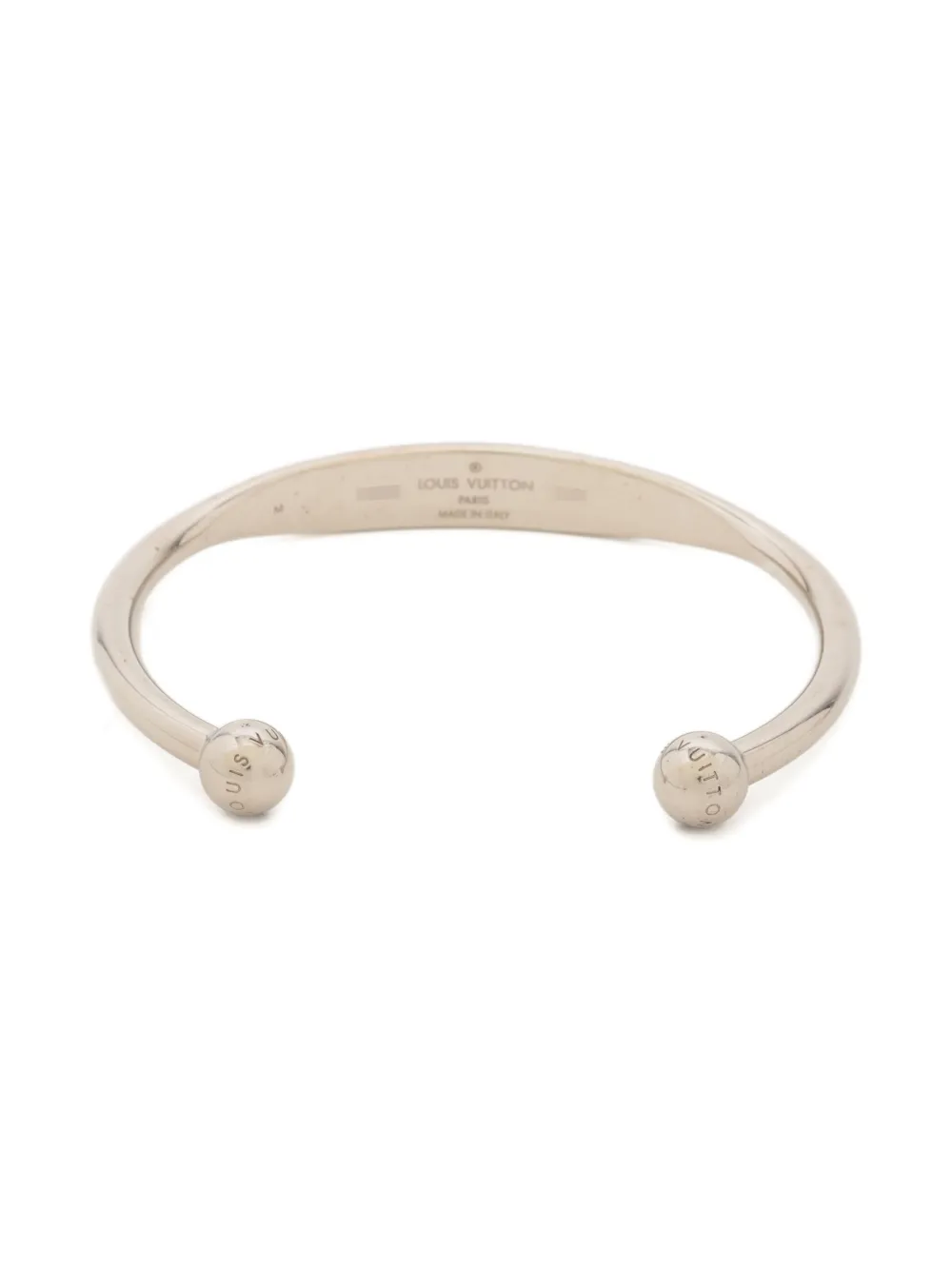 Pre-owned Louis Vuitton 2011 Monogram Bangle Bracelet In Silver
