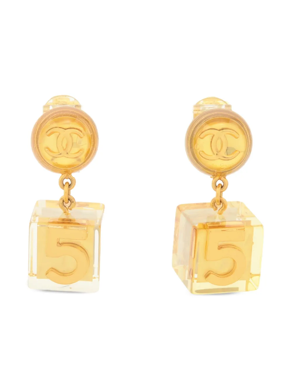 CHANEL Pre-Owned 1997 ココマーク ドロップイヤリング - ゴールドトーン CHANEL Pre-Owned 1997 ココマーク ドロップイヤリング - ゴールドトーン