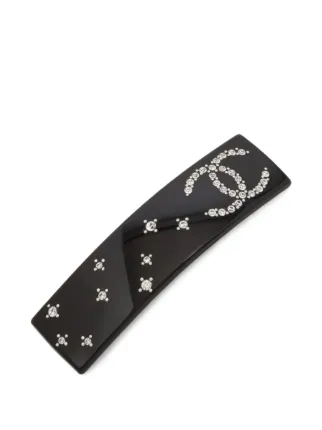 CHANEL Black with Rhinestones Hair Clips Chanel Hair Clip | ChanelHair Accessories – Vintage Luxe Up main image 2