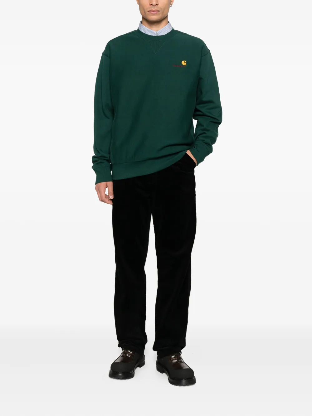 Carhartt WIP American Scrip embroidered-logo sweatshirt - Groen