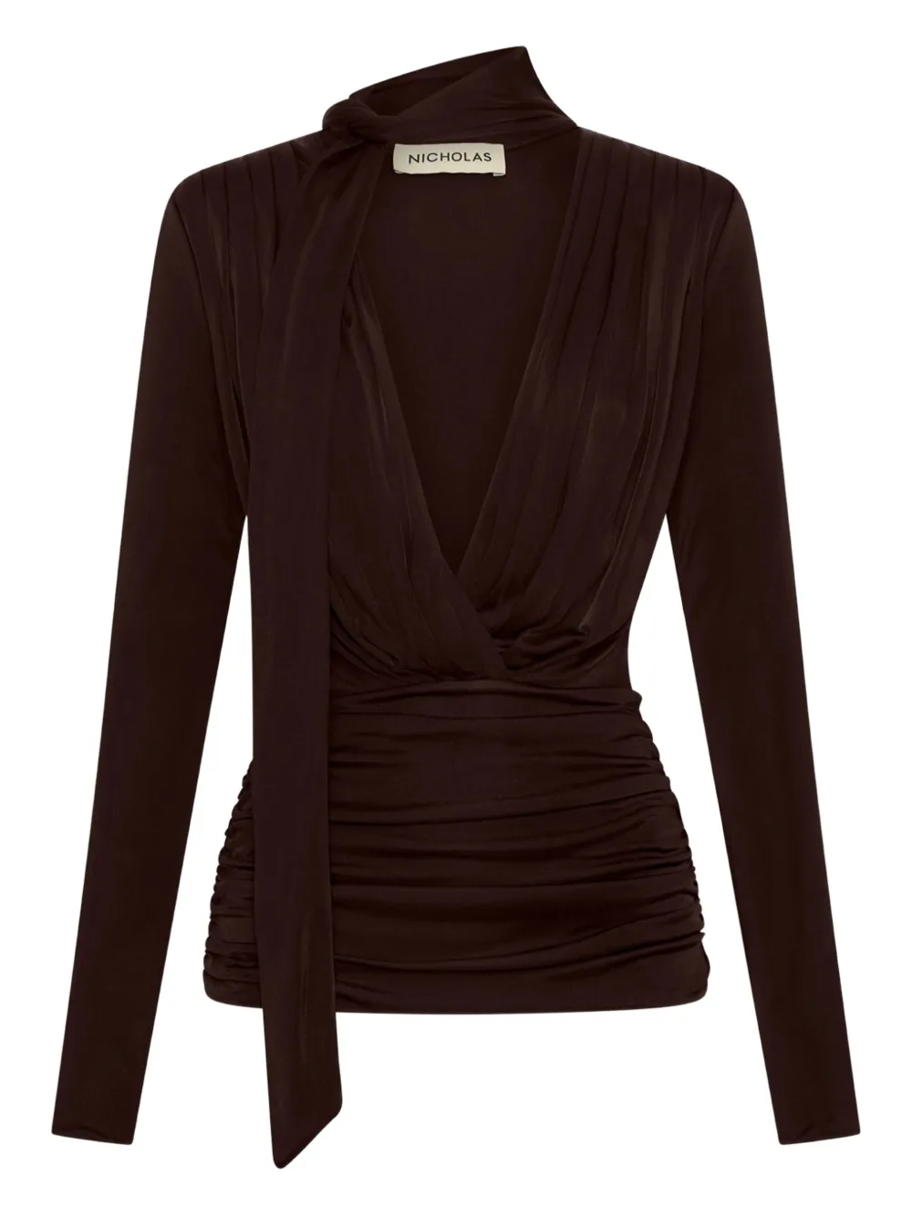 Nicholas Marina Draped Top In Brown