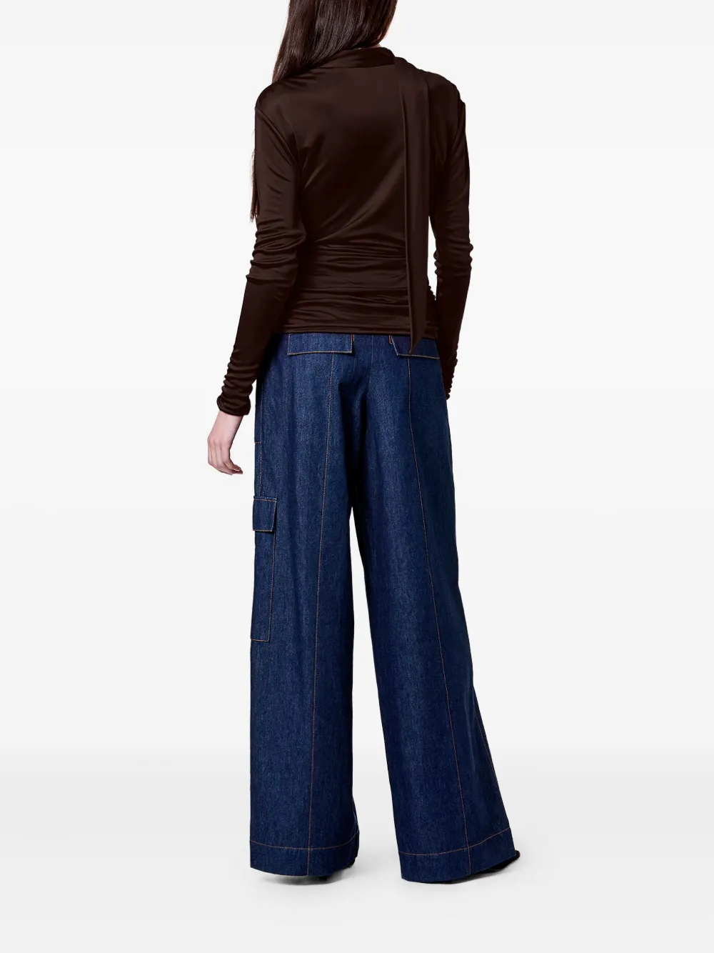 Nicholas Marina Draped Top In Brown