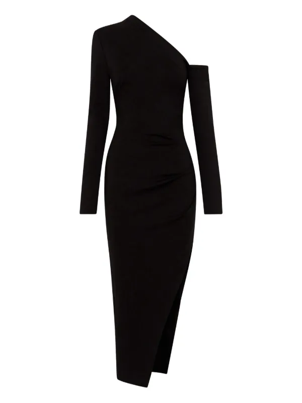 shiloh draped bodycon dress Draped Cut-Out Mini Dress in Black