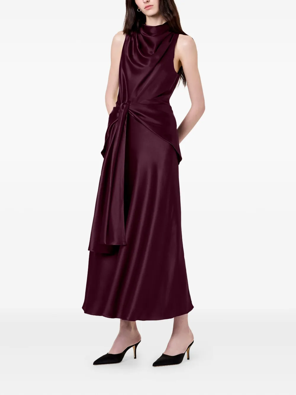 Nicholas Esmara Mock-neck Maxi Dress In Purple
