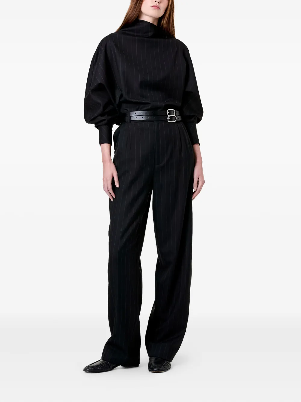 Nicholas Amadea pinstripe trousers - Zwart