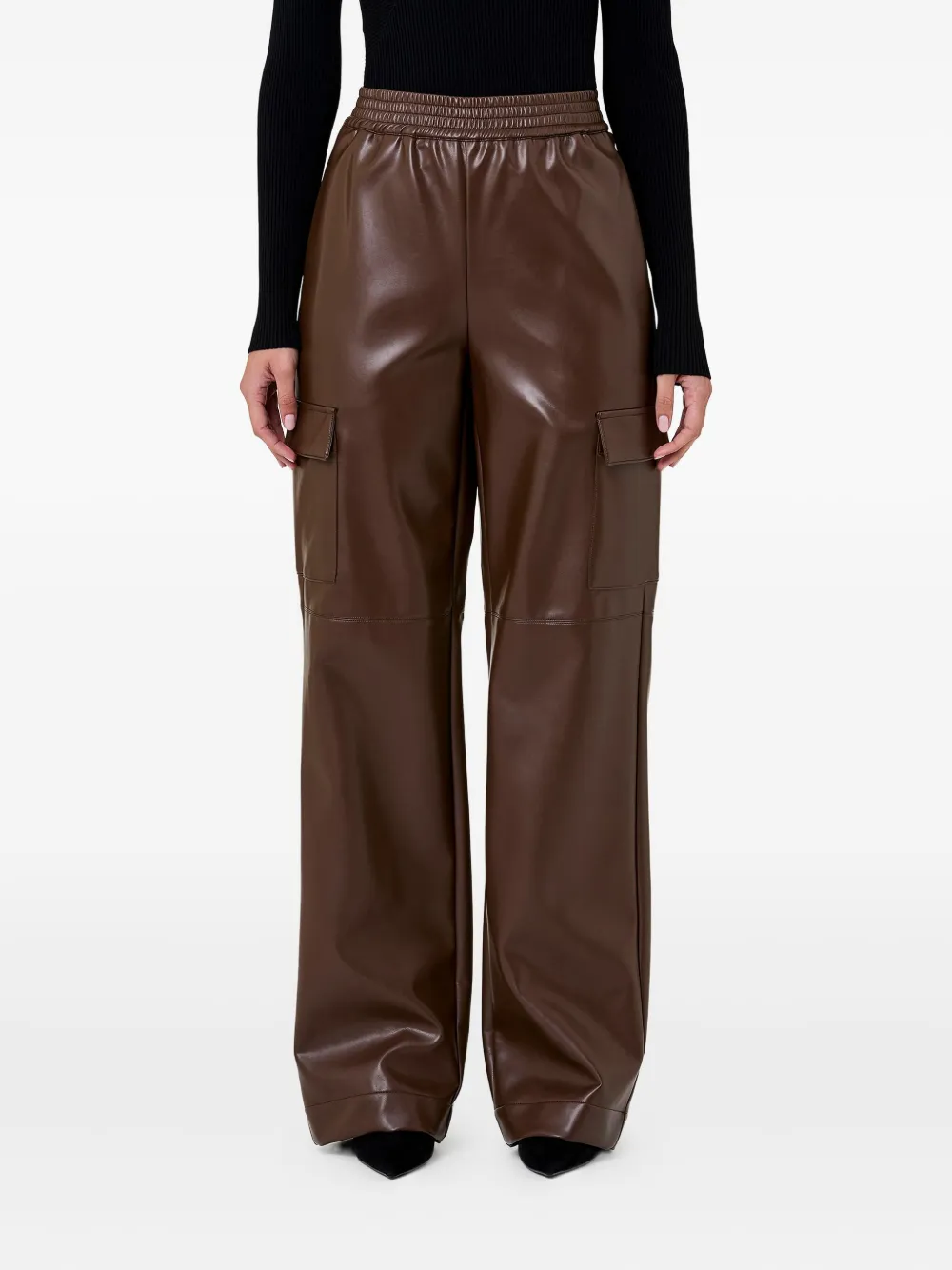 Nicholas Edwina Elasticated Cargo Trousers In Brown