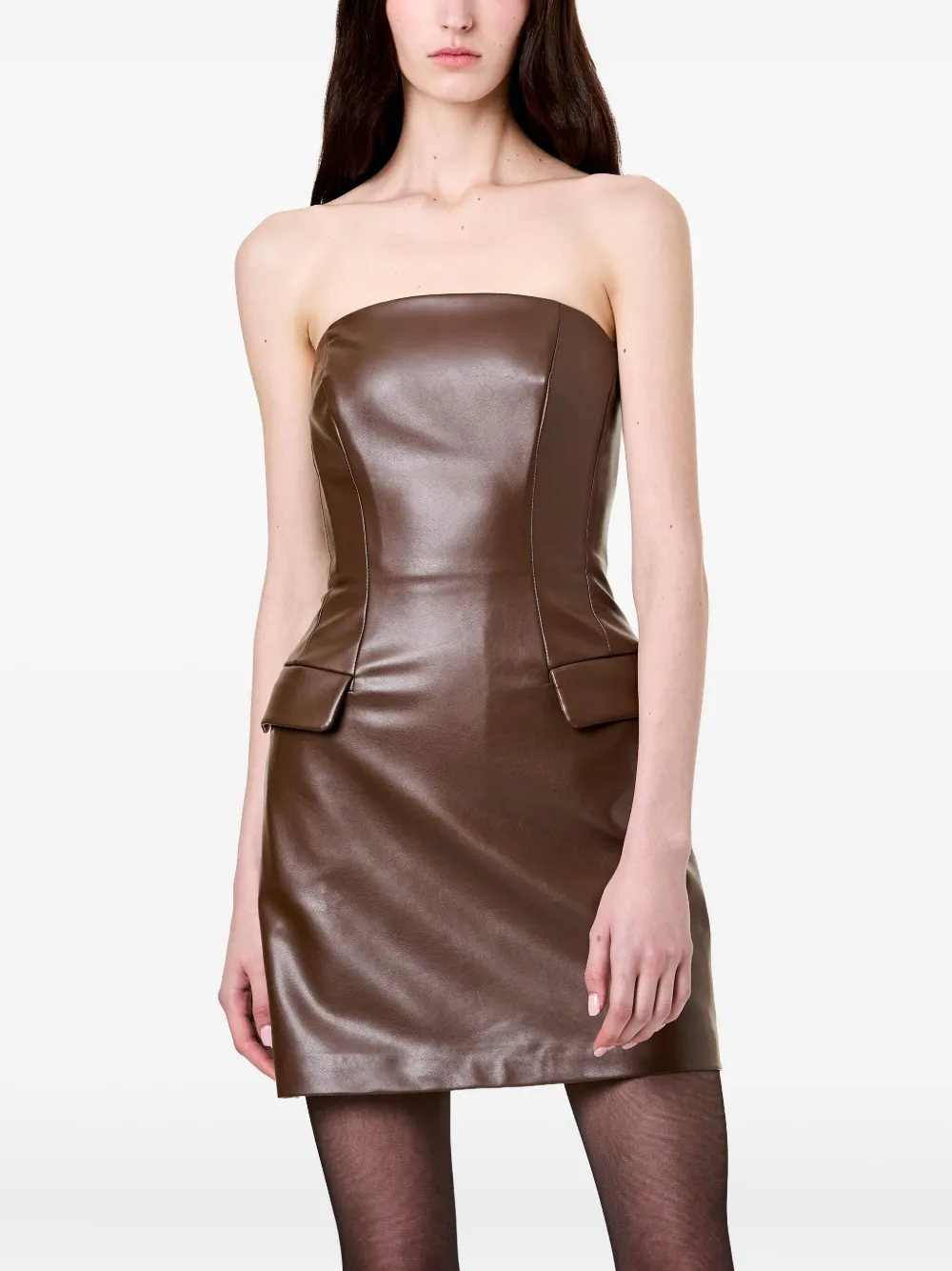 Nicholas Rina mini-jurk met zak Bruin