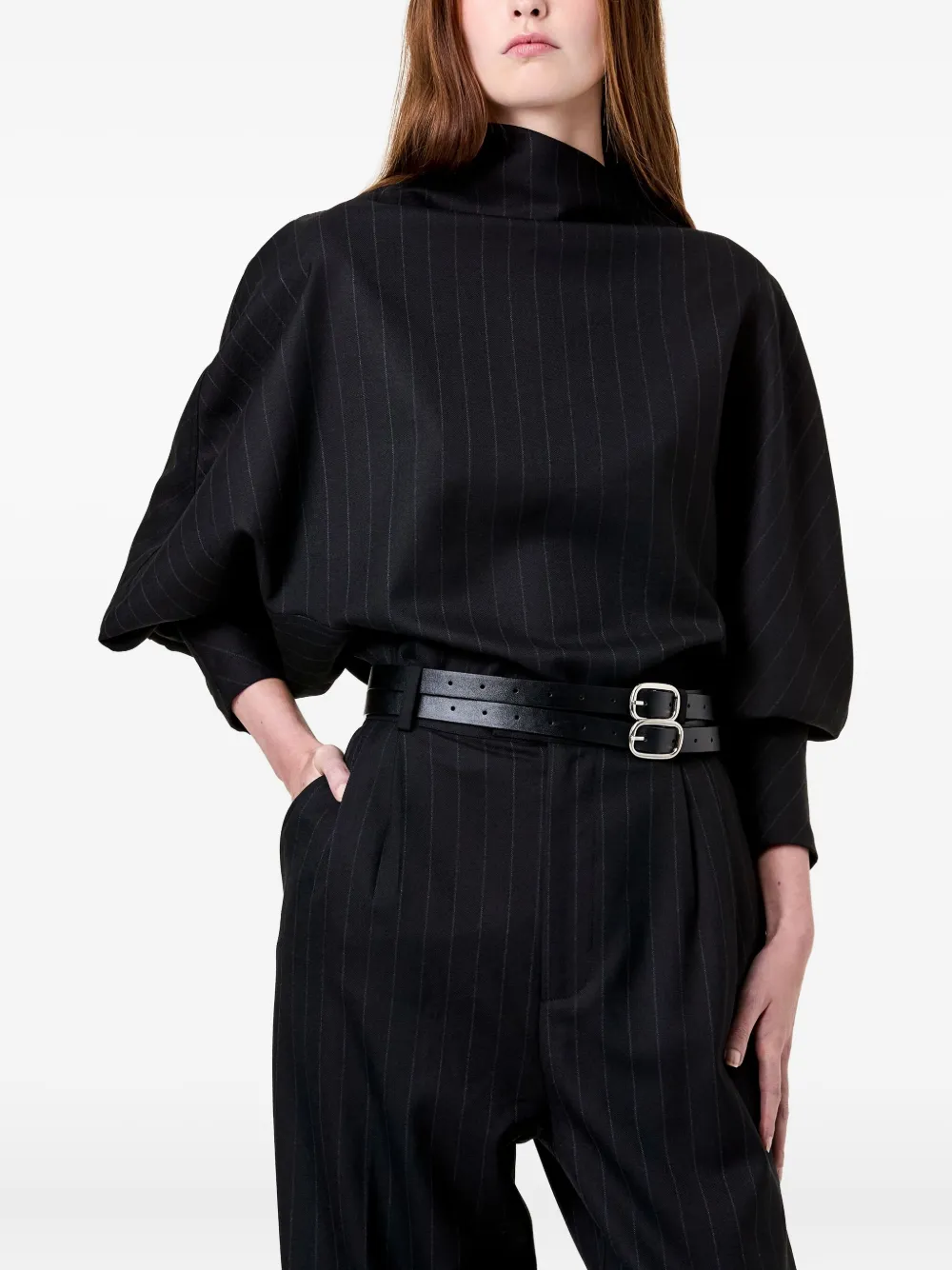 Nicholas Bettina blouse met krijtstreep Zwart