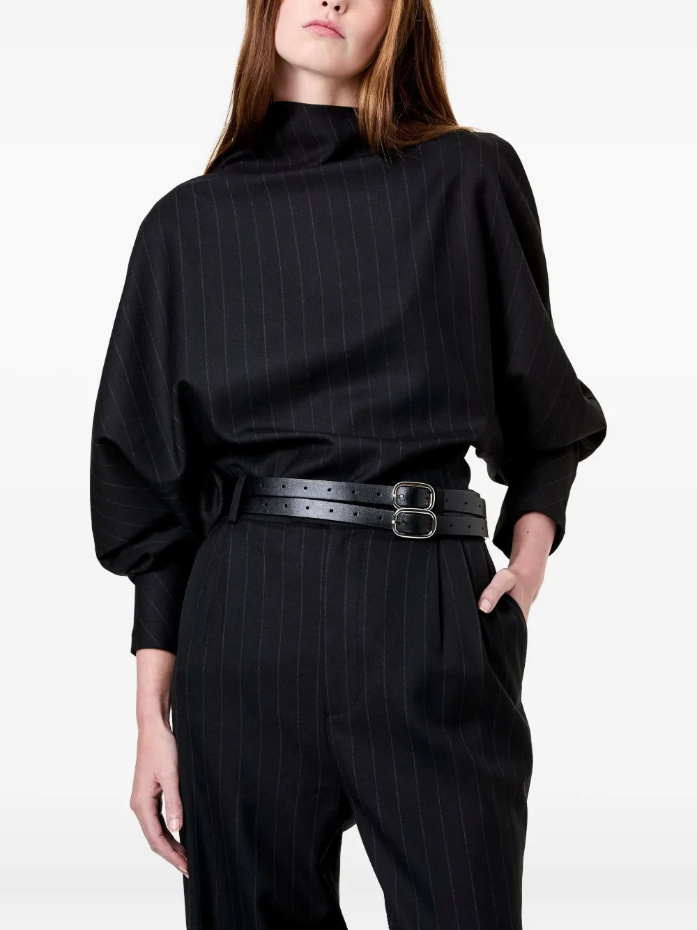 Nicholas Bettina blouse met krijtstreep Zwart
