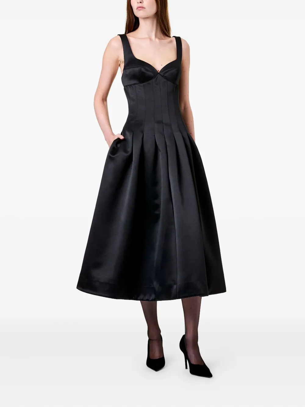 Nicholas Cory pleated dress - Zwart