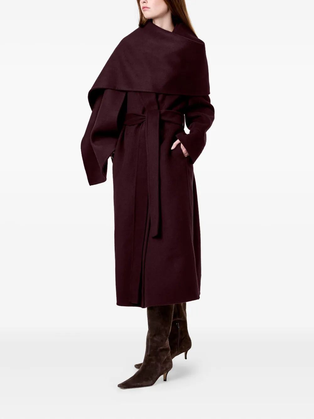 Nicholas Candice Belted Coat In Purple