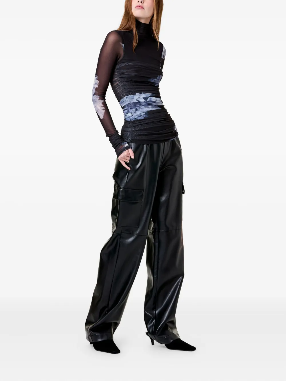 Nicholas Edwina Elasticated Cargo Trousers In Black