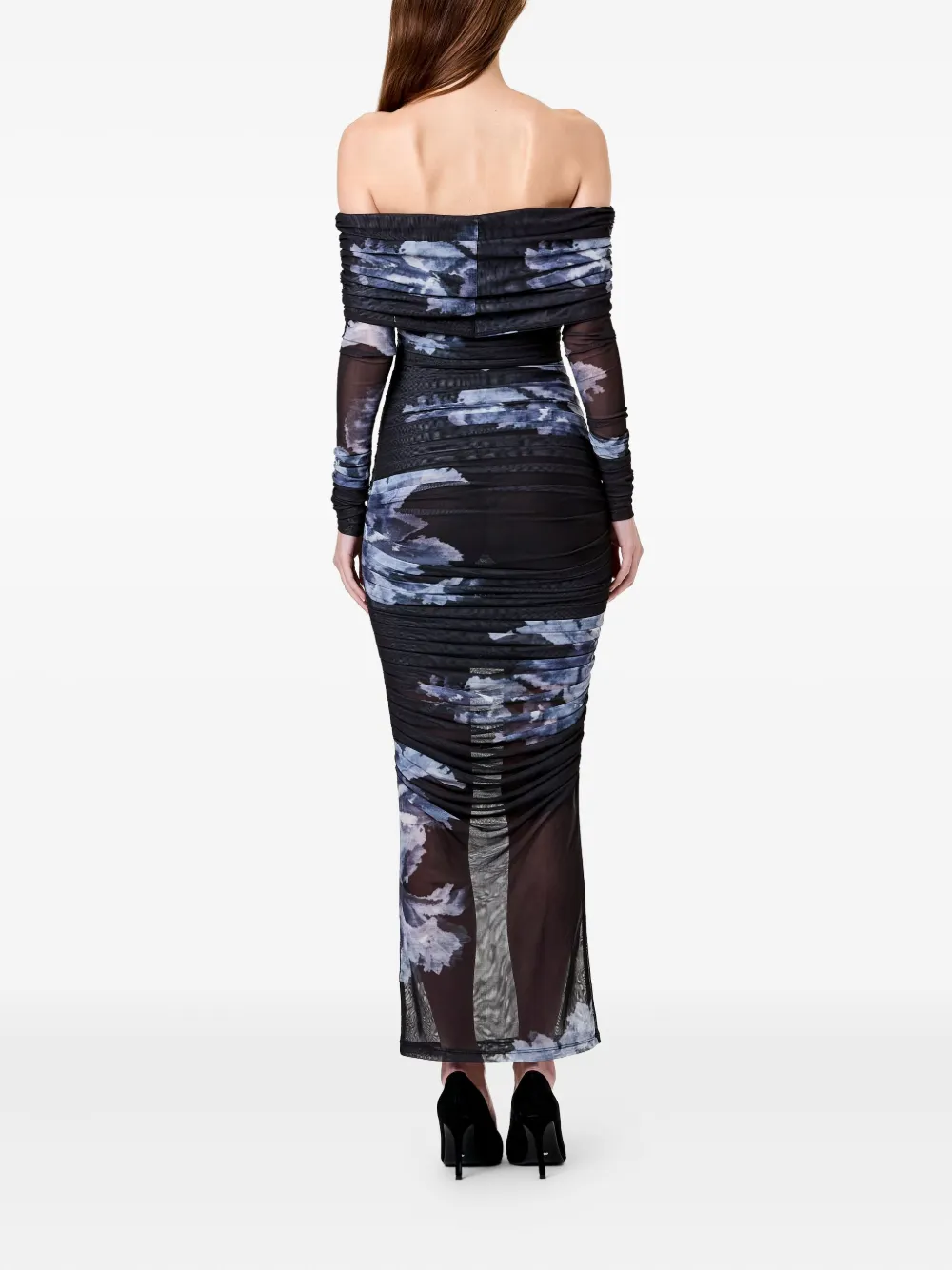Nicholas Oaklyn maxi-jurk met lange mouwen en bloemenprint Blauw
