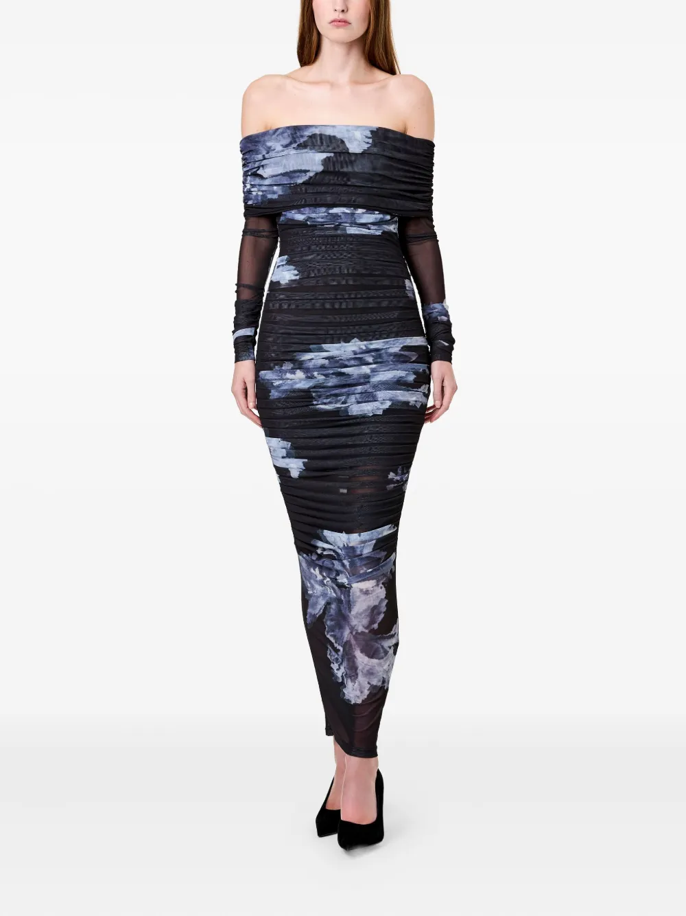 Nicholas Oaklyn long-sleeve floral maxi dress - Blauw
