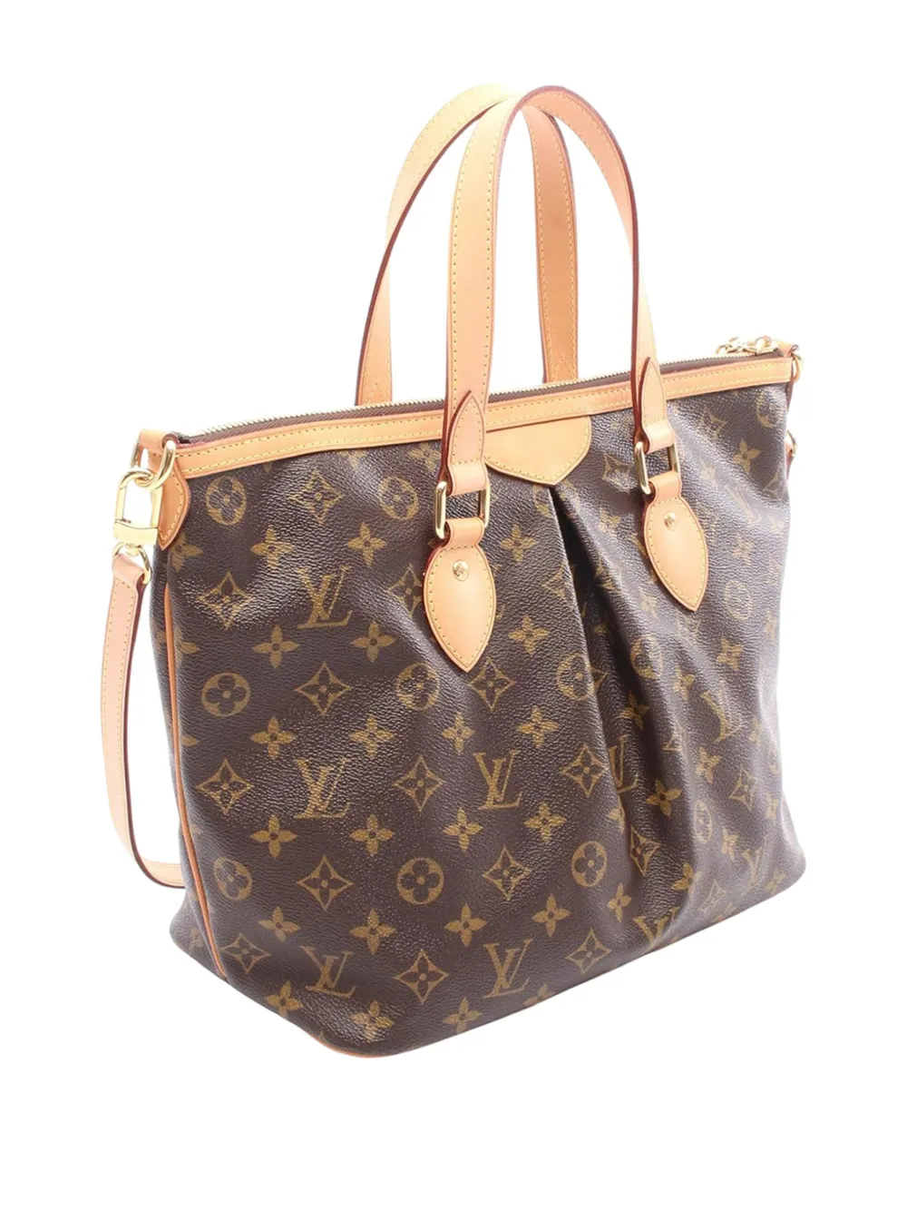 Pre-owned Louis Vuitton 2014 Monogram Palermo Pm Satchel In Brown