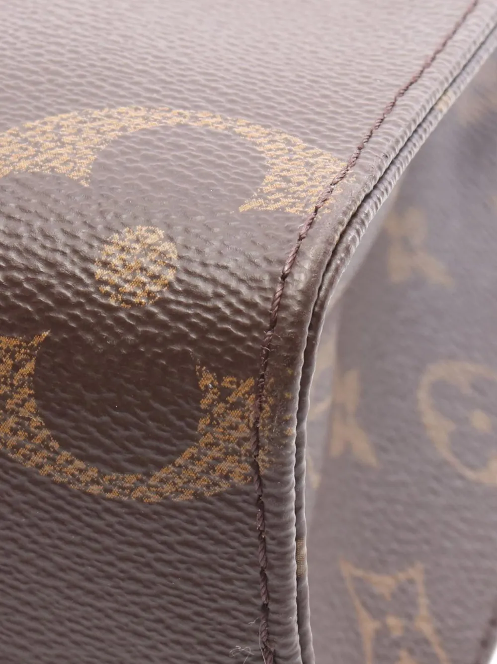 Pre-owned Louis Vuitton 2021-2025 Monogram Reverse Giant Onthego Pm Satchel In Brown