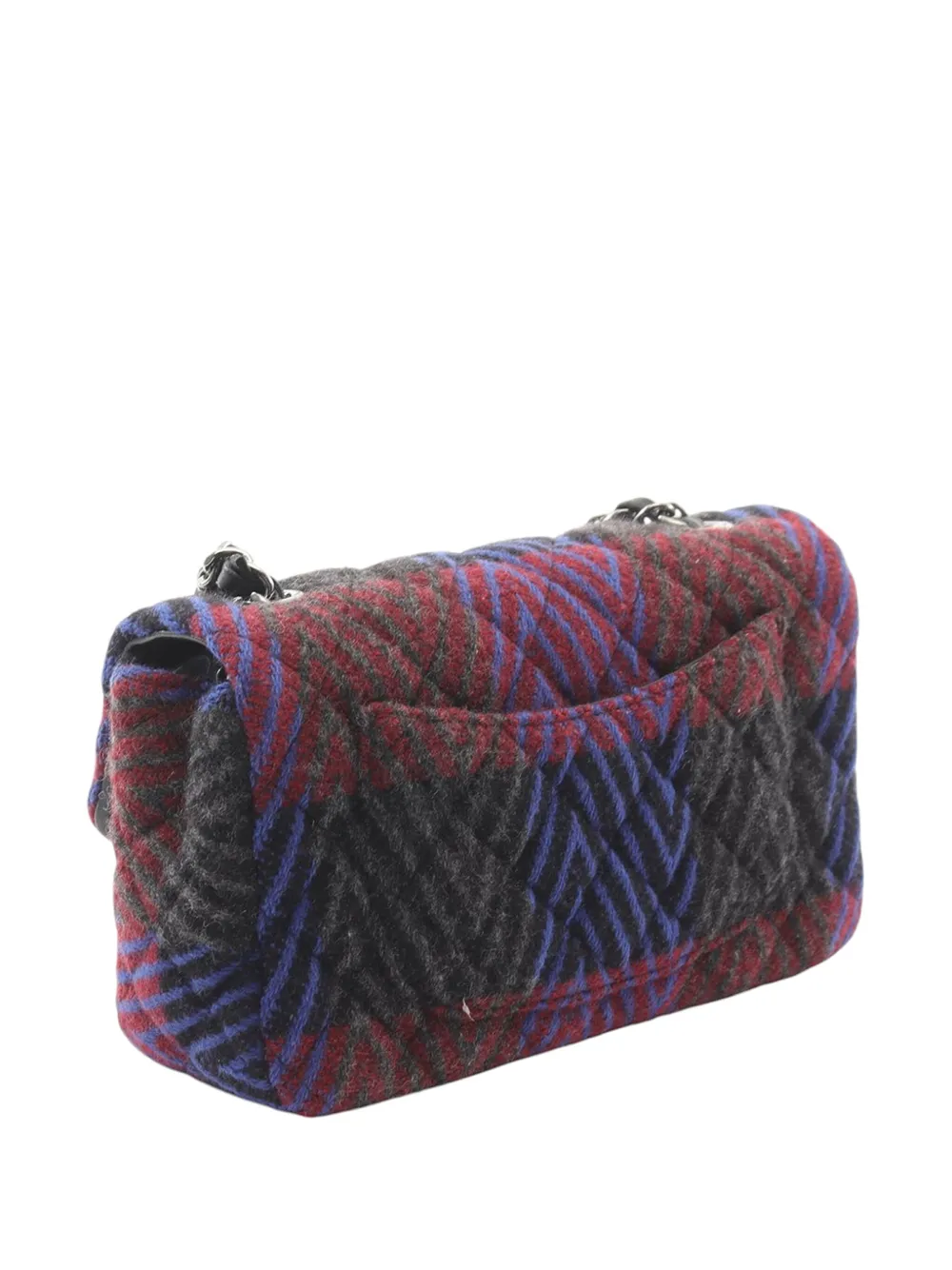 Pre-owned Chanel 2021-2025 Mini Classic Tweed Single Flap Shoulder Bag In Multi
