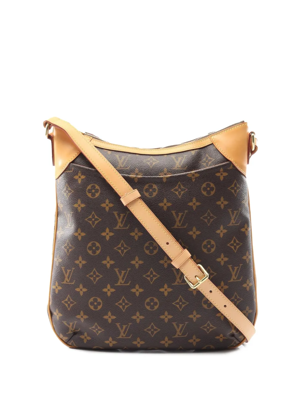 Pre-owned Louis Vuitton 2009 Monogram Odeon Mm Crossbody Bag In Brown