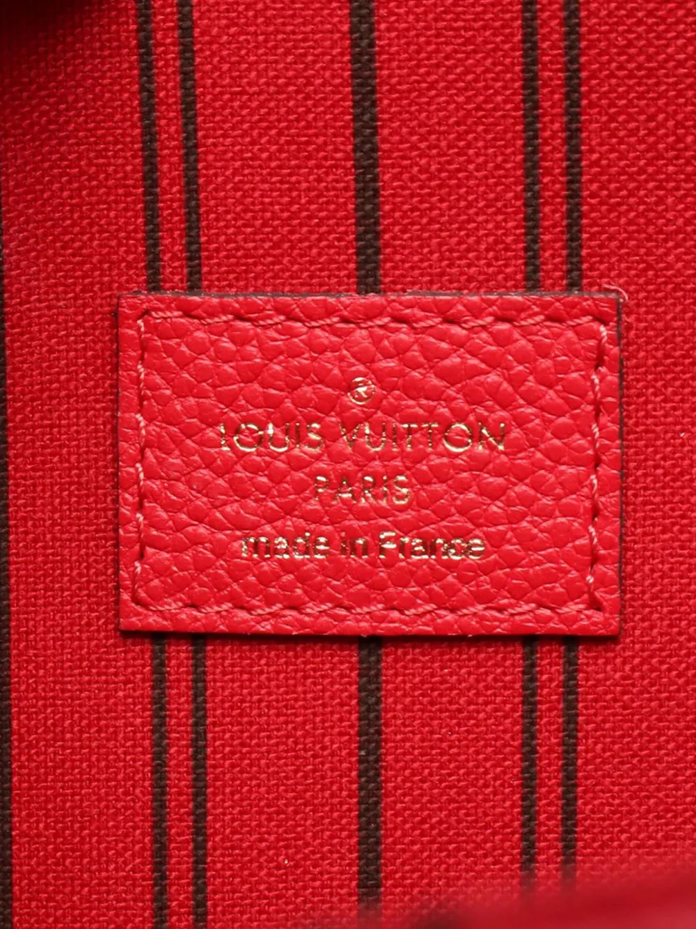 Pre-owned Louis Vuitton 2018 Monogram Empreinte Pochette Metis Satchel In Red
