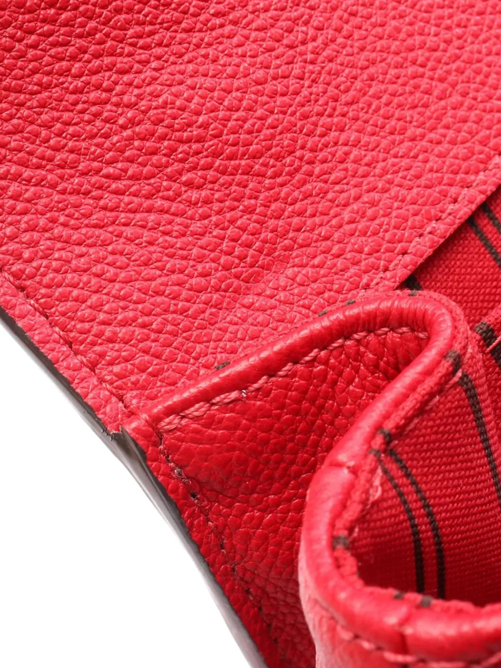 Pre-owned Louis Vuitton 2018 Monogram Empreinte Pochette Metis Satchel In Red