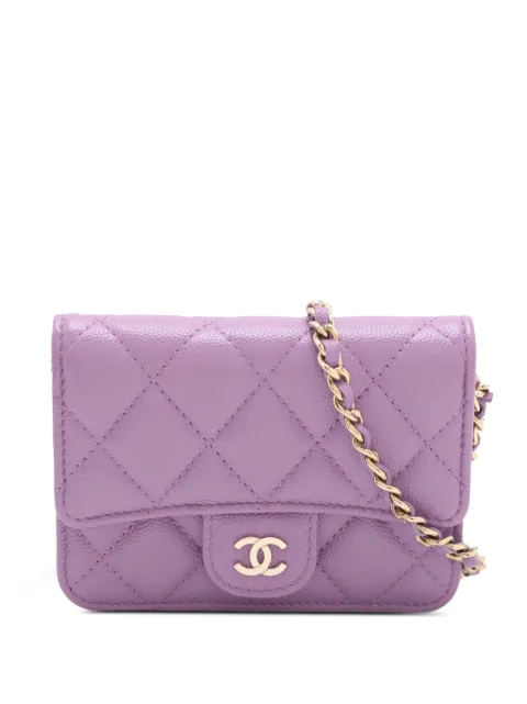 CHANEL Pre-Owned 2021 Micro Quilted Caviar Chain Mini Flap crossbody bag