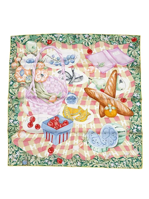 Hermès Pre-Owned 2000-2025 Un Carre sur L Herbe Silk Scarf 90 scarves