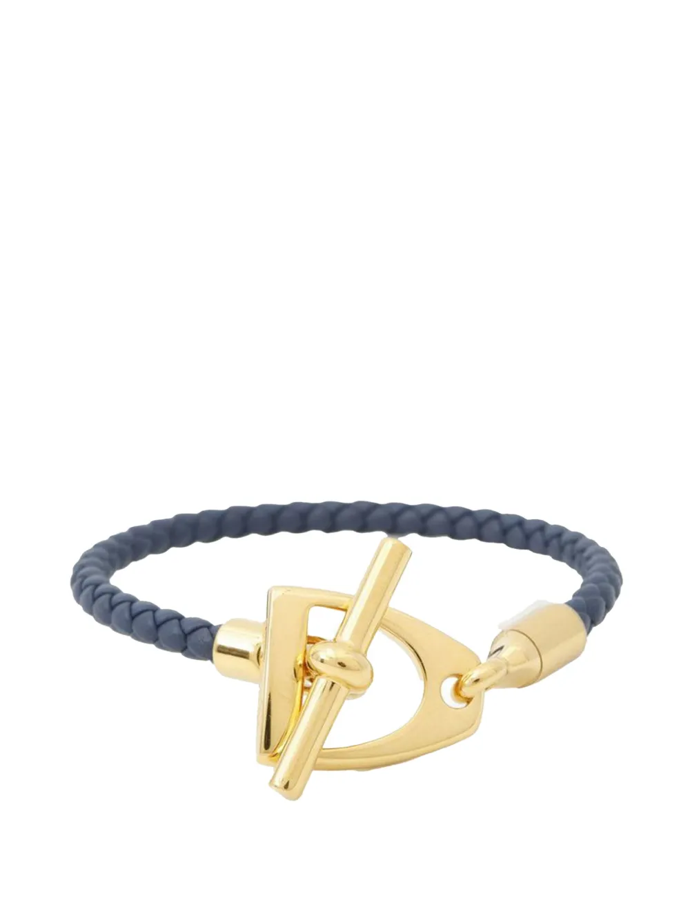 Pre-owned Hermes 2021-2025 Swift Etrier Bracelet T1 Costume Bracelet In Blue