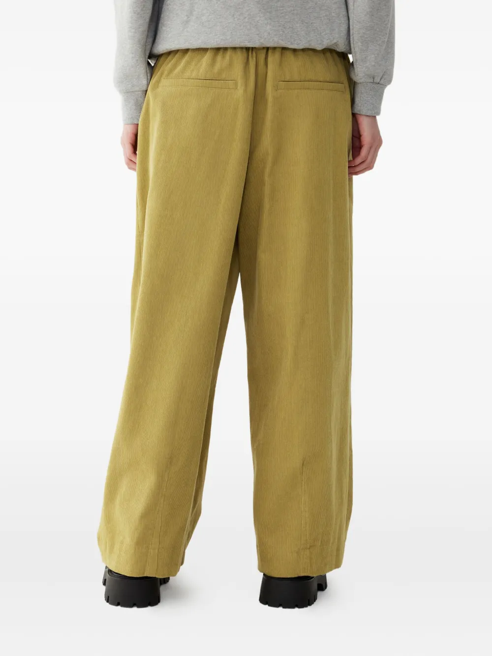 Studio Tomboy Drawstring Corduroy Trousers In Green