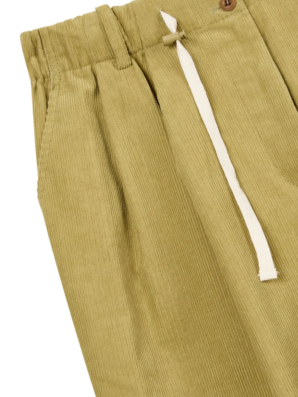 Studio Tomboy Drawstring Corduroy Trousers In Green
