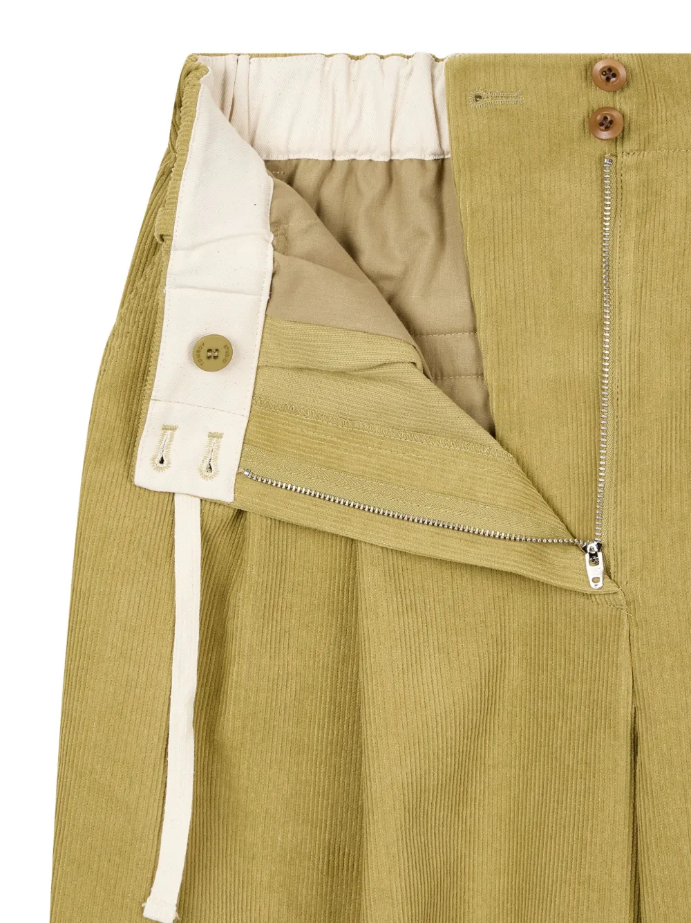 Studio Tomboy Drawstring Corduroy Trousers In Green