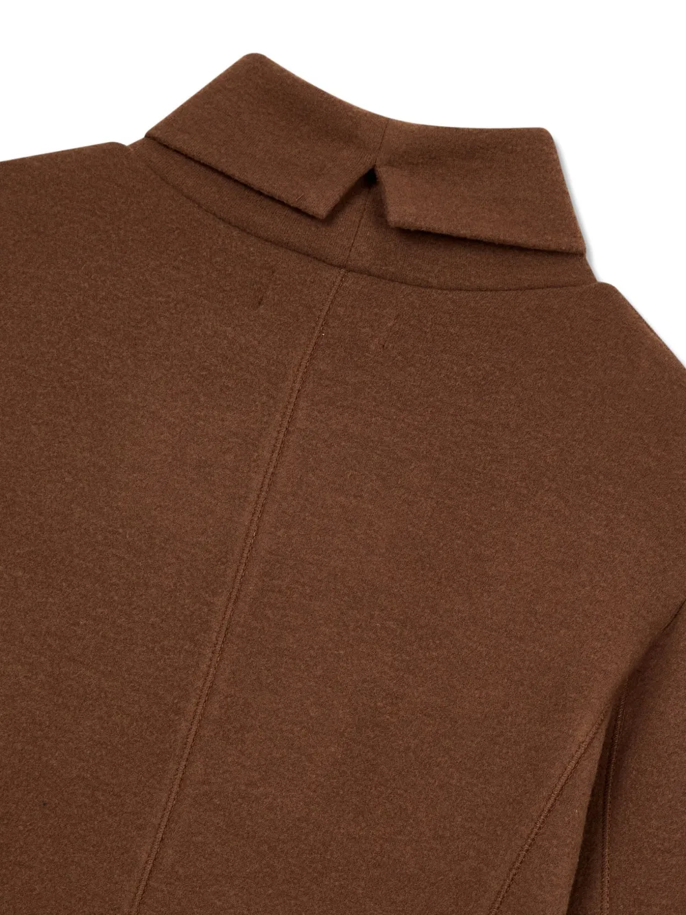 Studio Tomboy Fleece Lined Long Sleeve Turtleneck In Brown