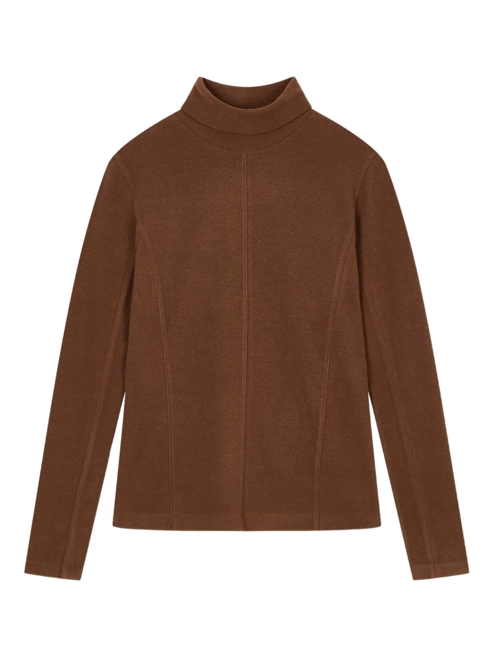 Studio Tomboy Fleece Lined Long Sleeve Turtleneck In Brown