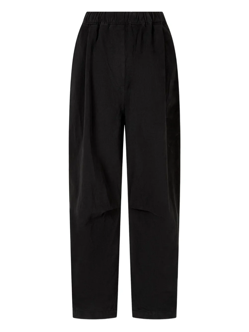 Studio Tomboy Elasticated Baggy Cotton Trousers In Black
