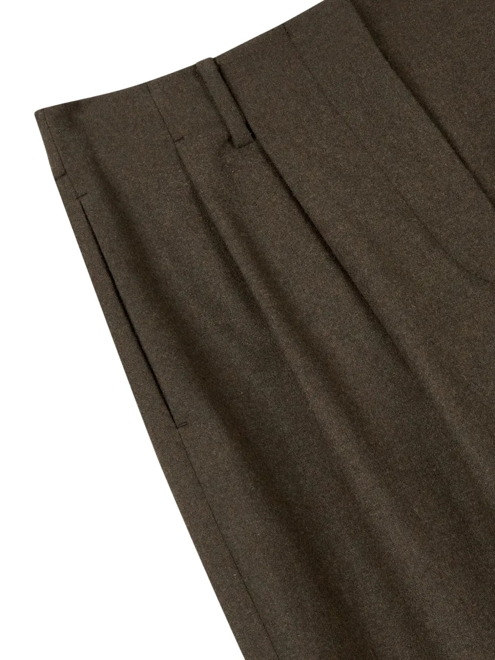 Studio Tomboy Pleated Wool Blend Trousers In Brown