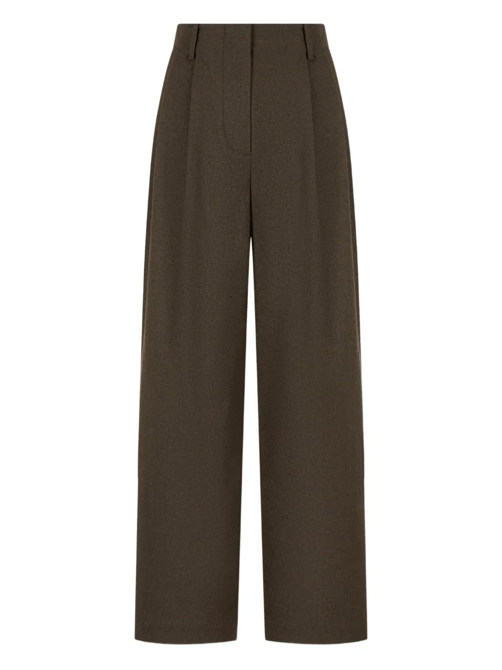 Studio Tomboy Pleated Wool Blend Trousers In Brown