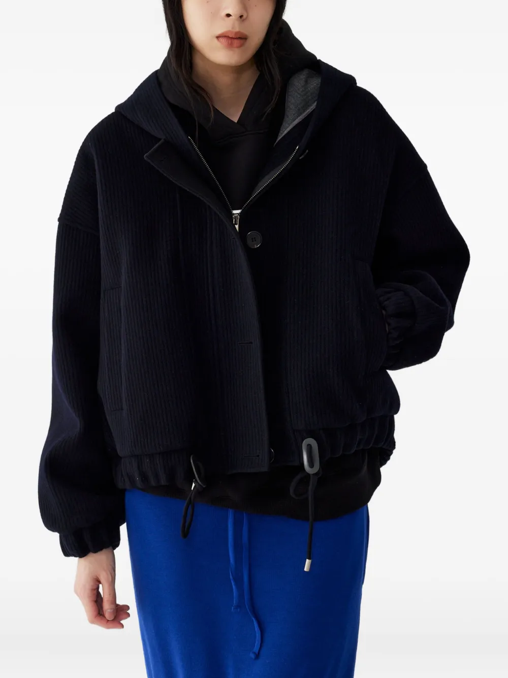 STUDIO TOMBOY Ribfluwelen jack Blauw