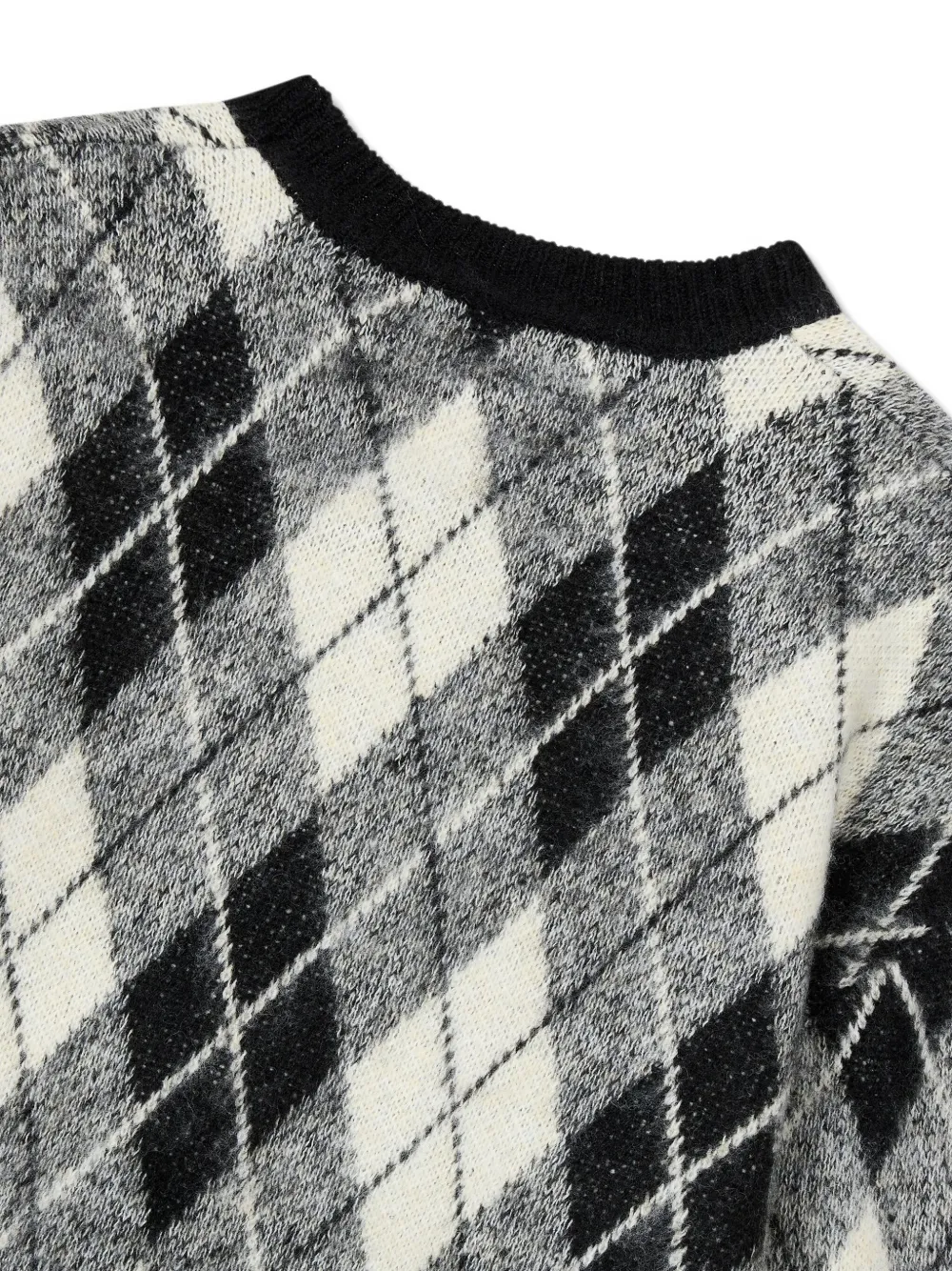 Studio Tomboy Argyle-pattern Sweater In Black