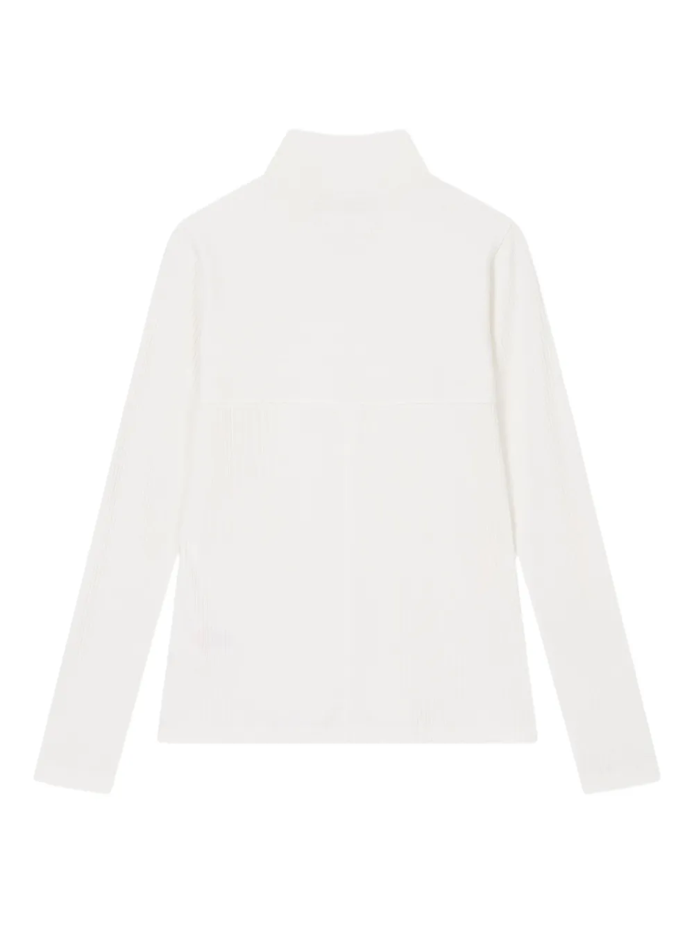 STUDIO TOMBOY Ribfluwelen top met lange mouwen en hoge hals - Wit