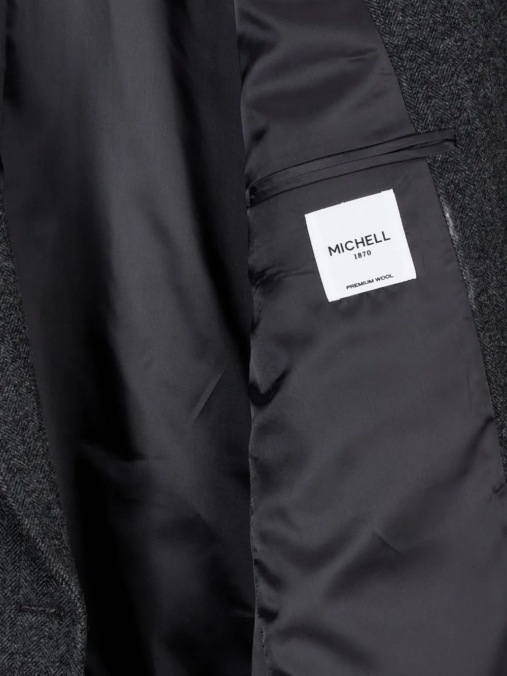 Studio Tomboy Herringbone-pattern Coat In Gray