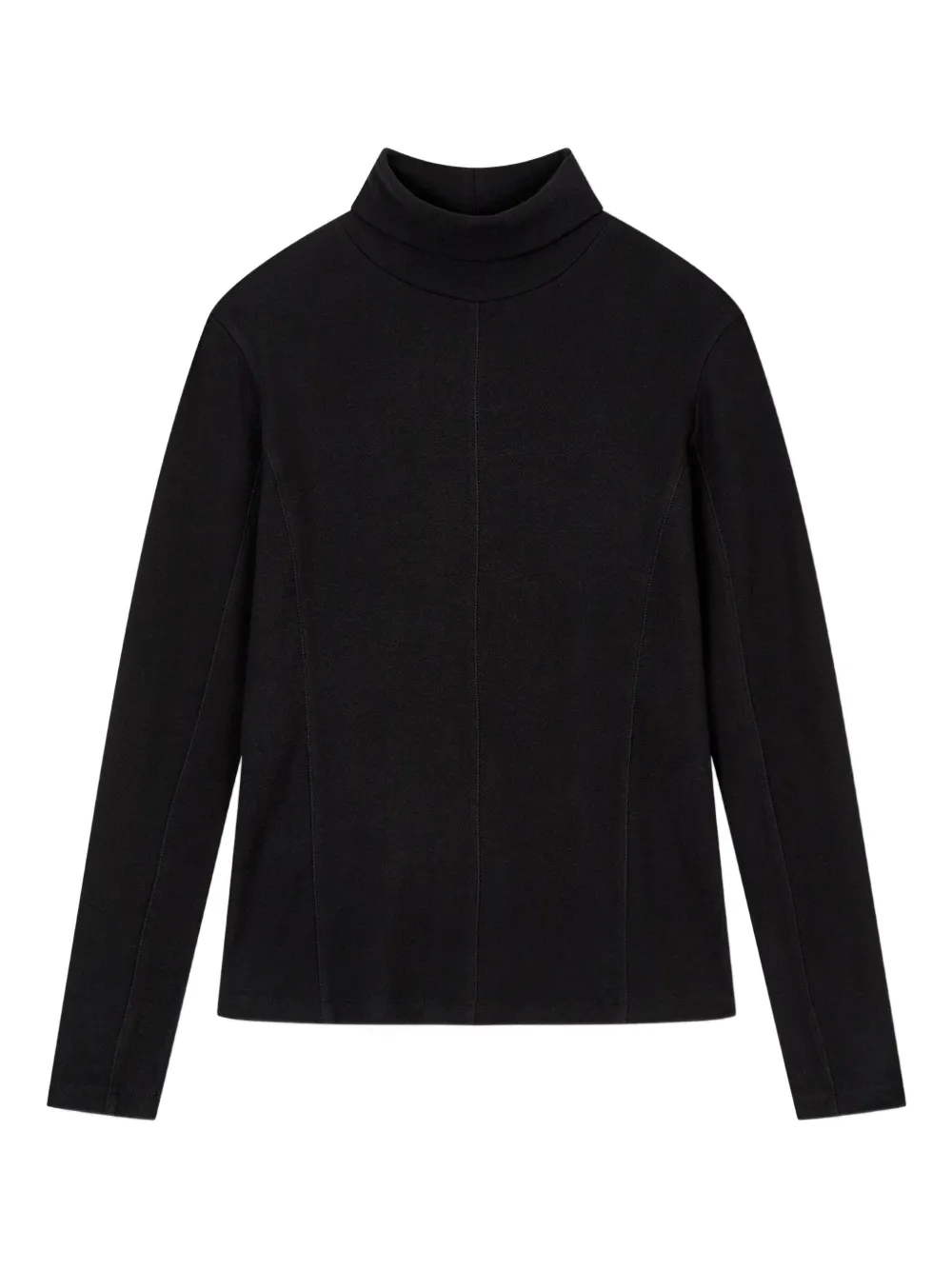 Studio Tomboy Fleece Lined Long Sleeve Turtleneck In Black