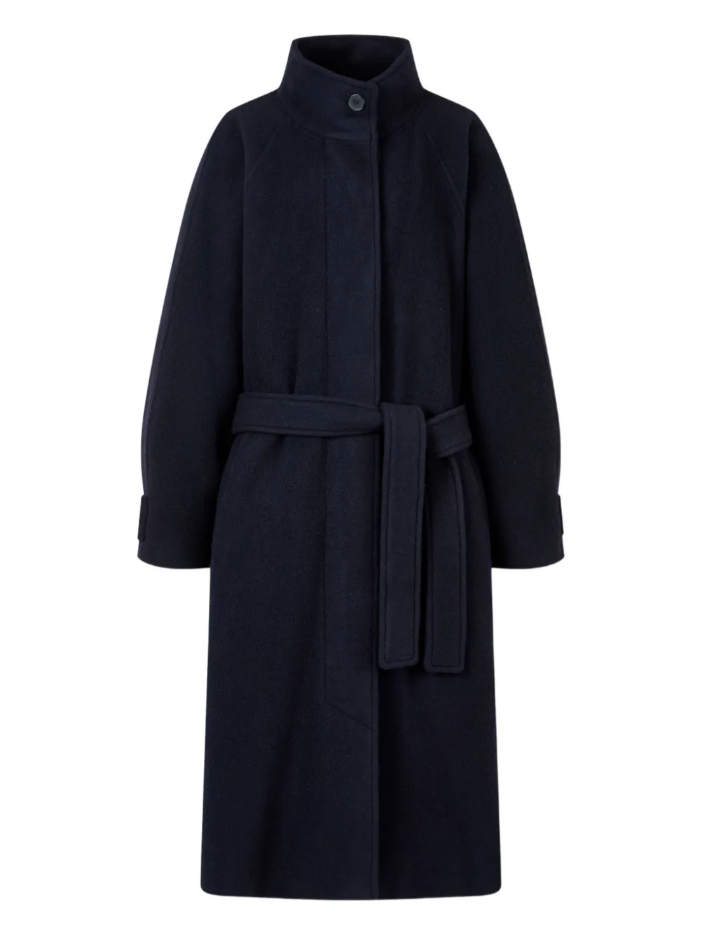 Studio Tomboy High Collar Belted Coat In Multi