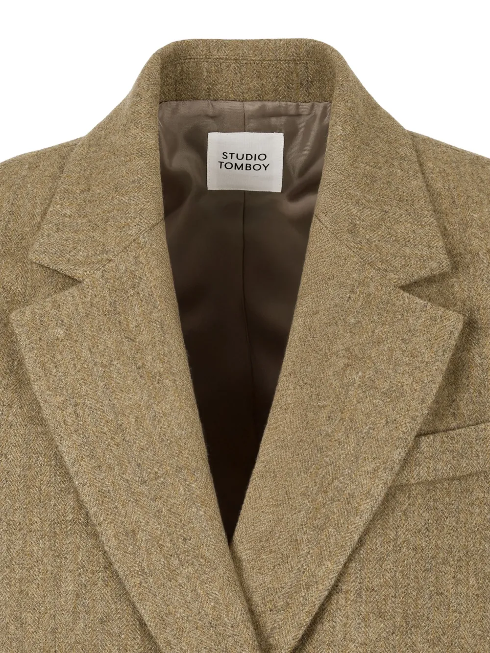 Studio Tomboy Herringbone-pattern Coat In Neutral