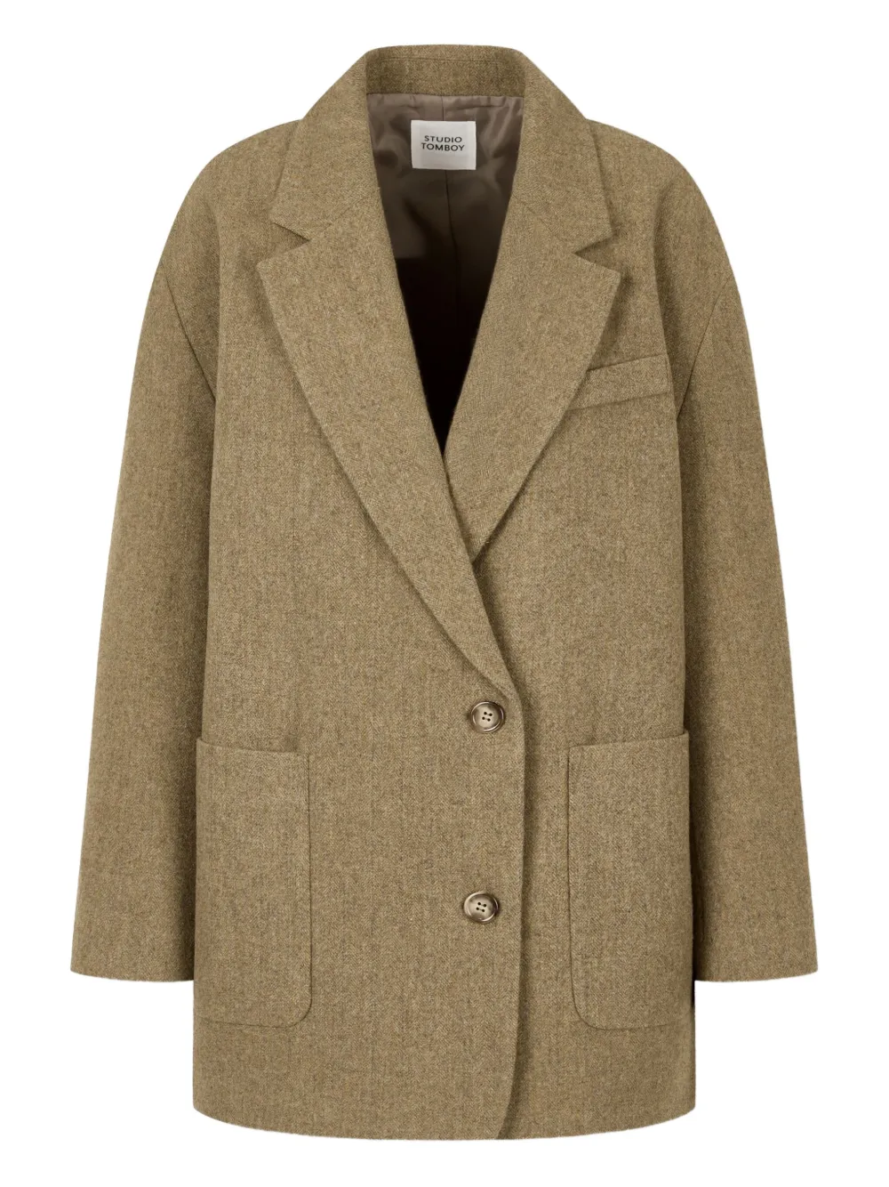 STUDIO TOMBOY herringbone-pattern coat | Neutrals | Image 1