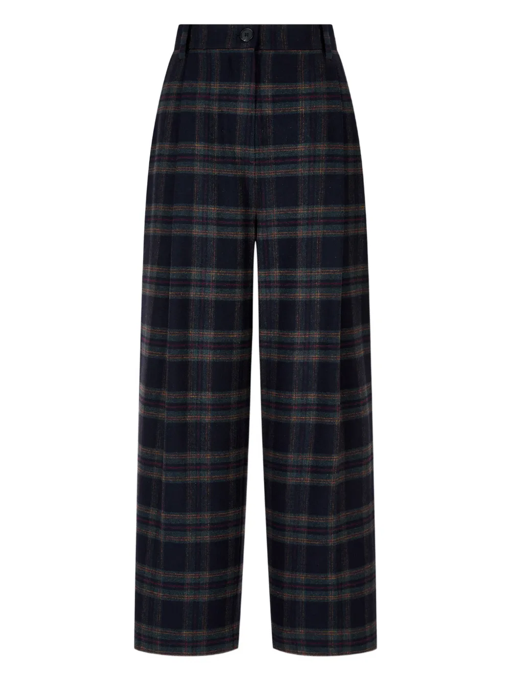 Studio Tomboy Pleated Checkered Trousers In Blue