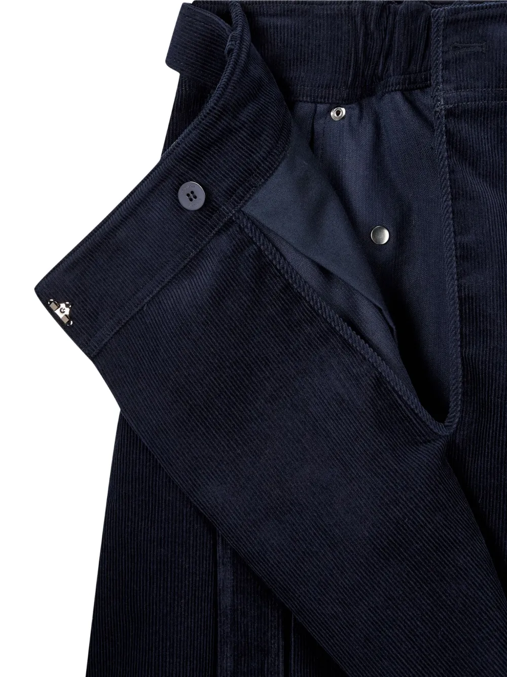 STUDIO TOMBOY Ribfluwelen rok met ceintuur Blauw