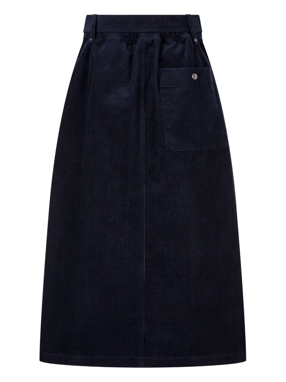 STUDIO TOMBOY Ribfluwelen rok met ceintuur Blauw