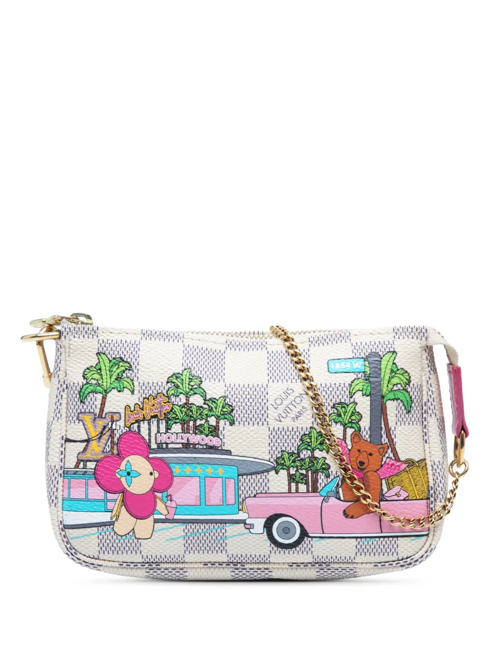 Louis Vuitton Pre-Owned 2021 Damier Azur Animation Hollywood Mini Pochette Accessoires handbag - Bianco