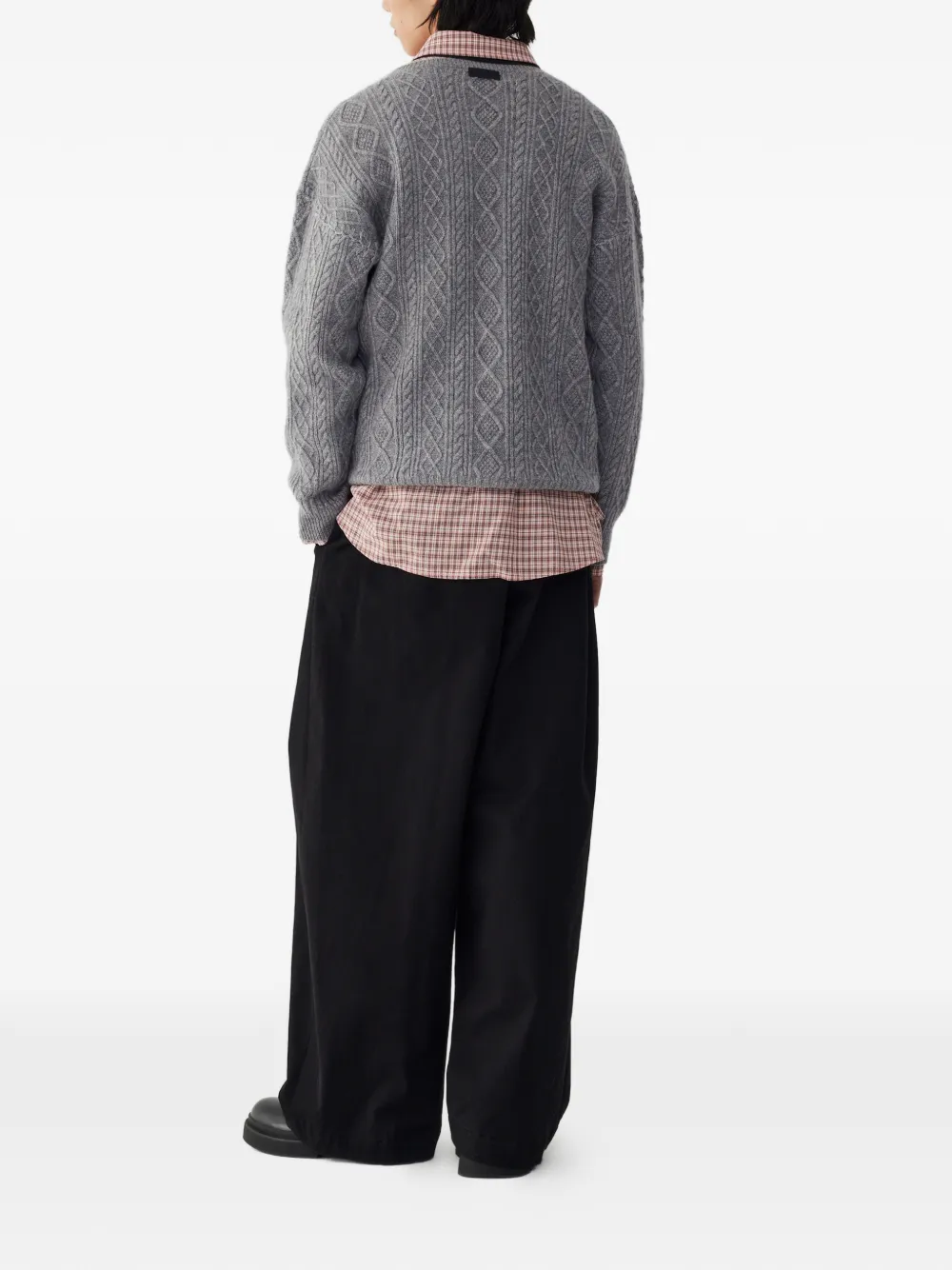 TOMBOY Geplooide broek met riemlussen Zwart