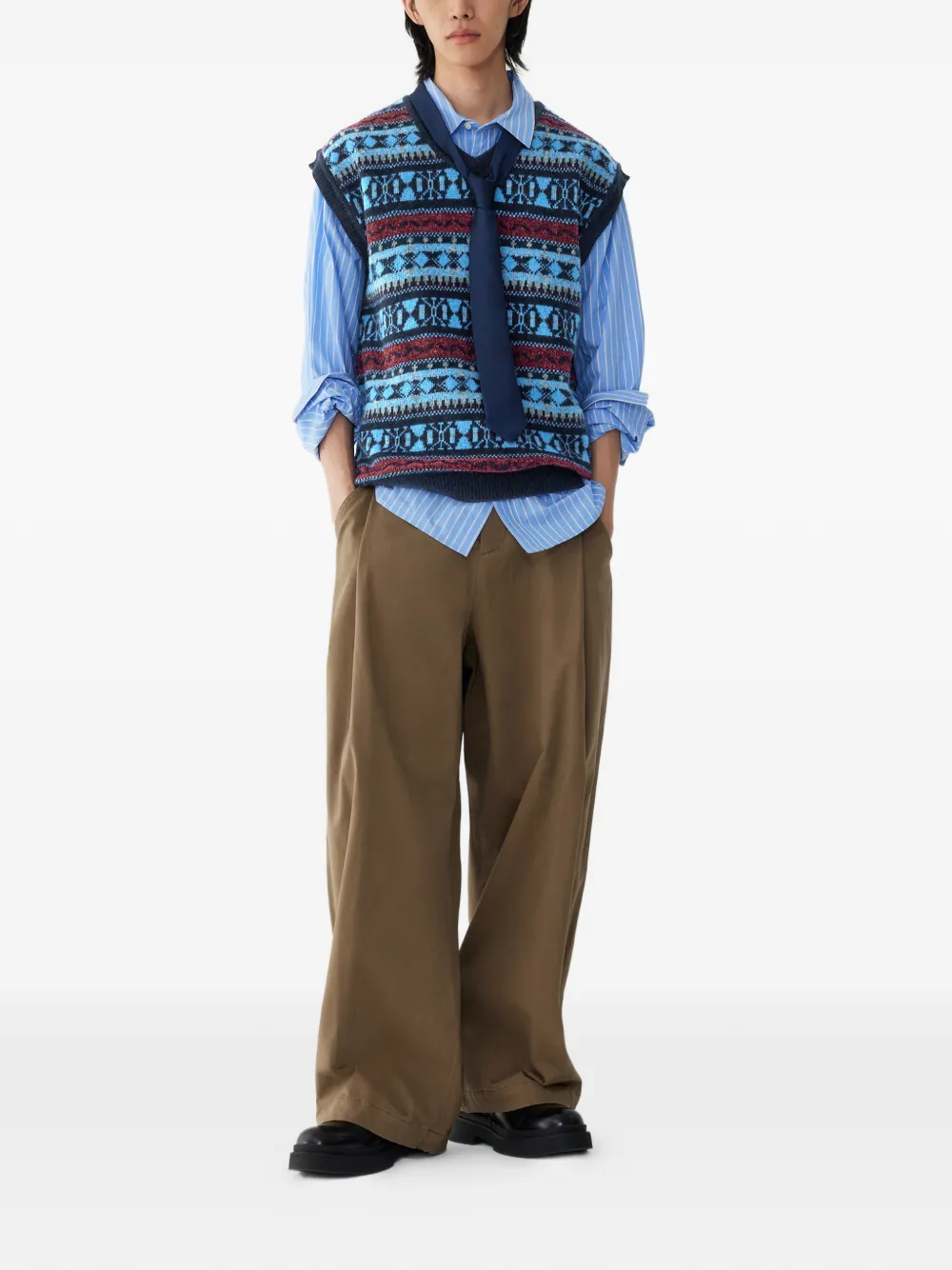 STUDIO TOMBOY pleated belt-loop trousers | Wide Leg Pants | Image 2